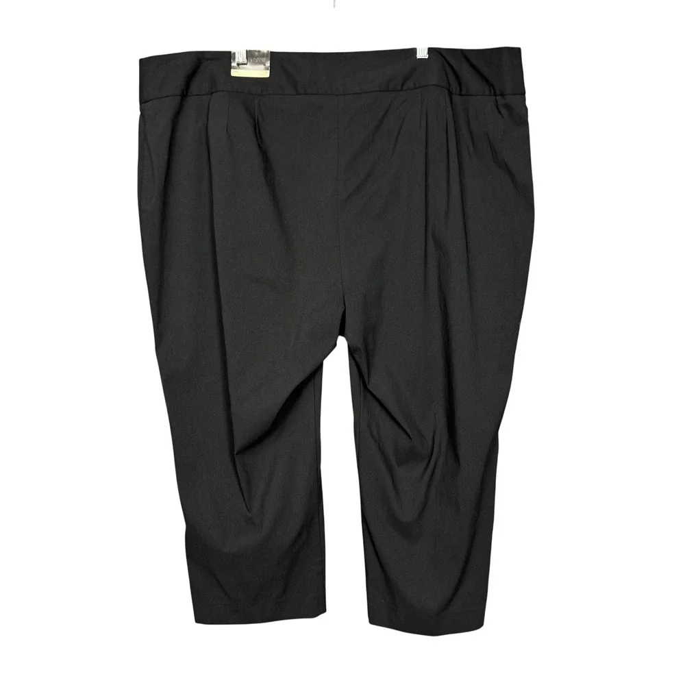 Lane Bryant Crop‎ Pants Women 28 Black Stretch Professional Workwear Slits NWT